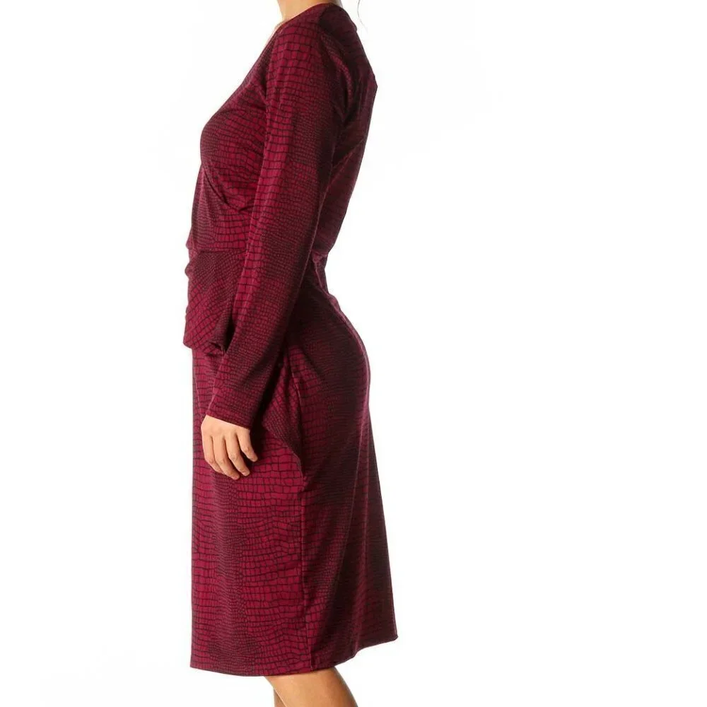 Leota Red Animal Print Retro Sheath Dress - Picture 2 of 3